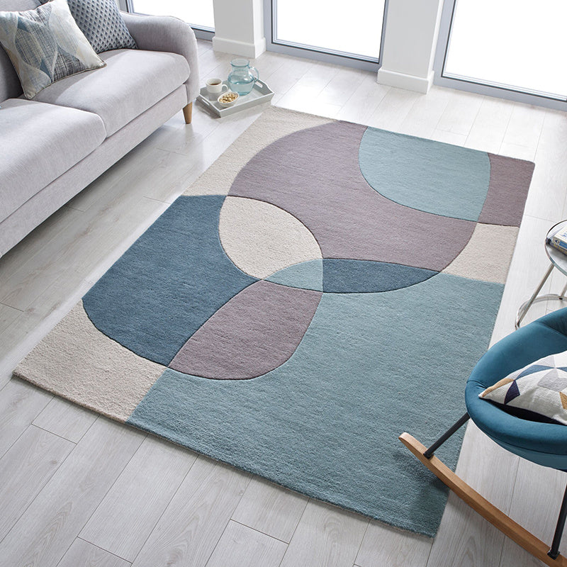 Modern floor rug - Rado Glow Grey/Blue