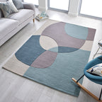 Modern floor rug - Rado Glow Grey/Blue