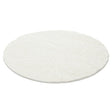 Round High-Pile Rug - Life Cream/White