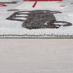Children's floor rug - Zesto City Grey/Red
