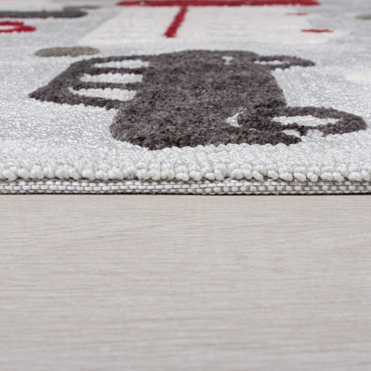 Children's floor rug - Zesto City Grey/Red
