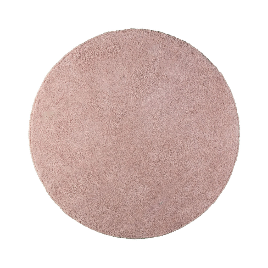 Soft round rug - Teddy Pink