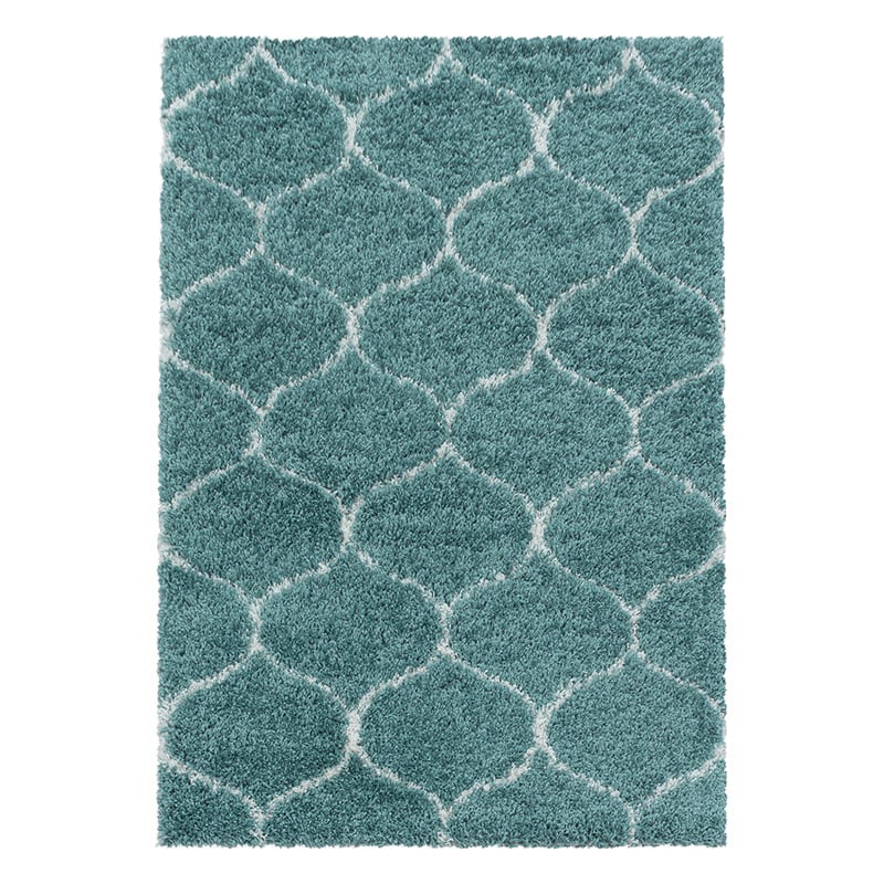 Berber floor rug - Agadir Circle Blue/Cream