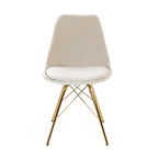 Velvet Chair Champagne - Gold Frame
