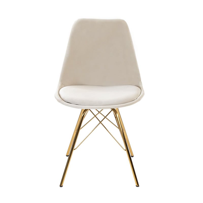 Velvet Chair Champagne - Gold Frame