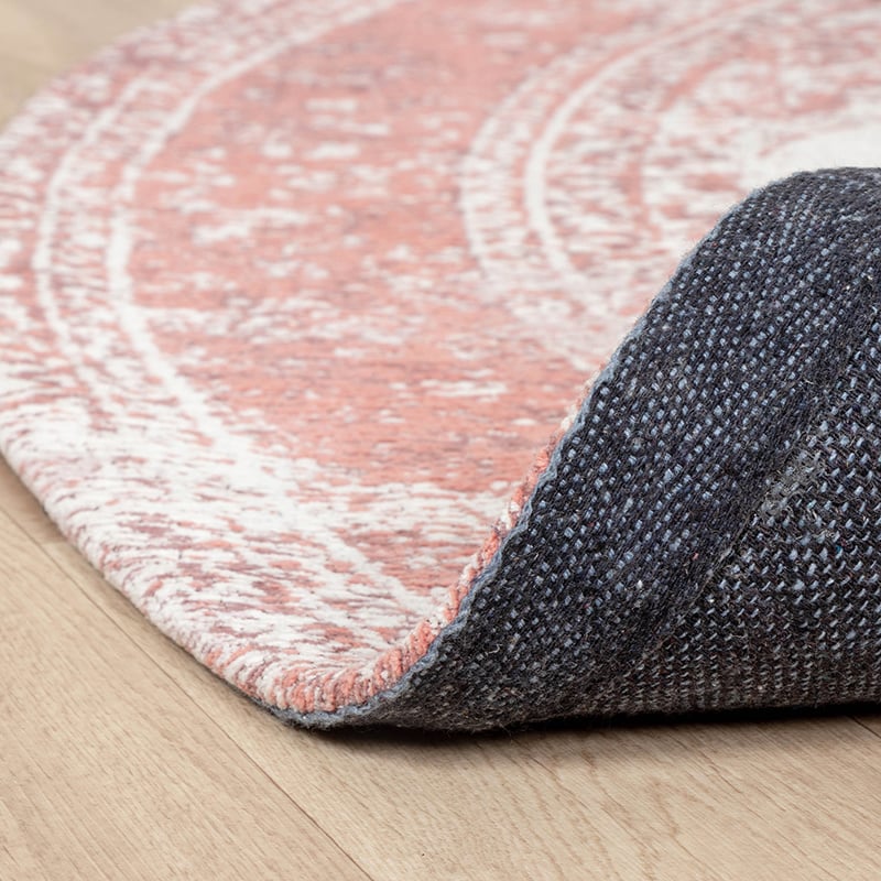 Round Vintage Rug - Admire Pink