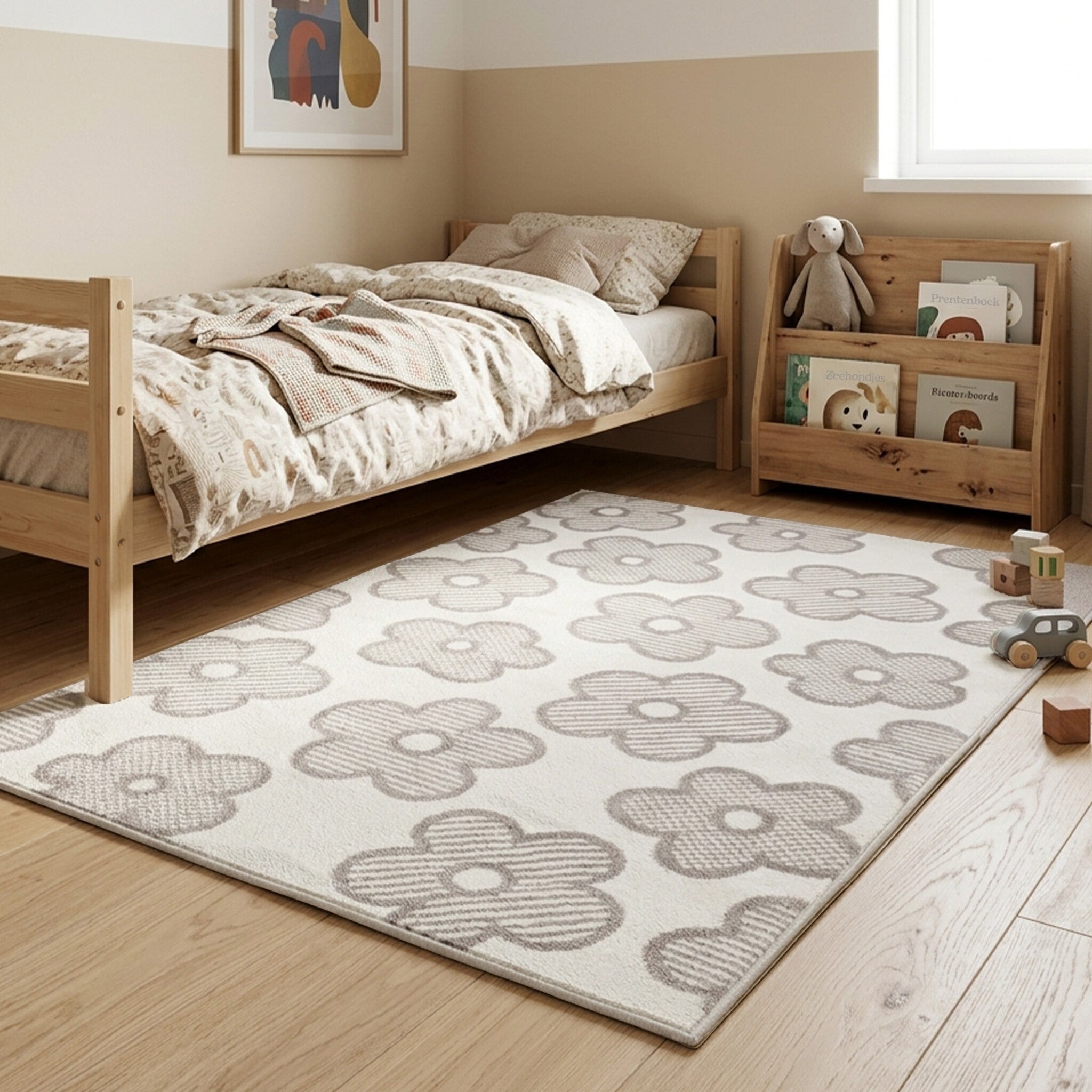 Kids Room Rug - Bowie Flower Cream