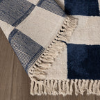 Checkerboard Rug - Blox Fringe Blue