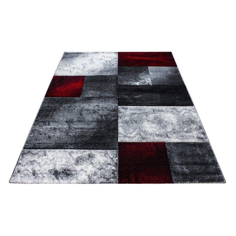 Modern floor rug - Tetris Red 1710