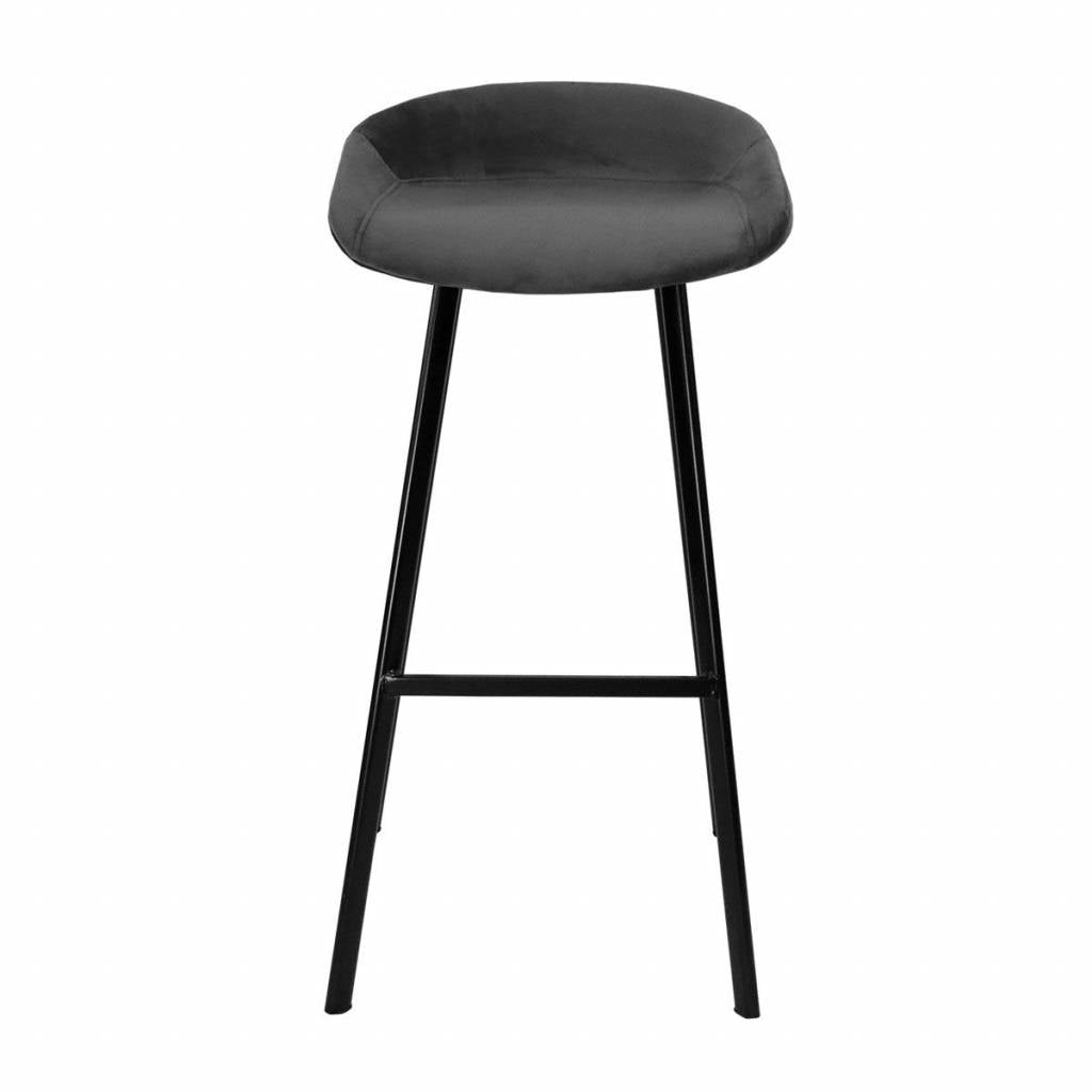 Velvet bar stool - Anthracite