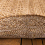 Round Jute Outdoor Rug - Mavi Stripes Cream/Brown
