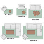 Retro Floor Rug - Stencil Rectangles Brown/Grey