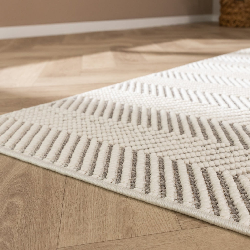 Sustainable floor rug - Lorre Lines Cream/Grey