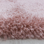 Round High-Pile Floor Rug - Fuzzy Pink