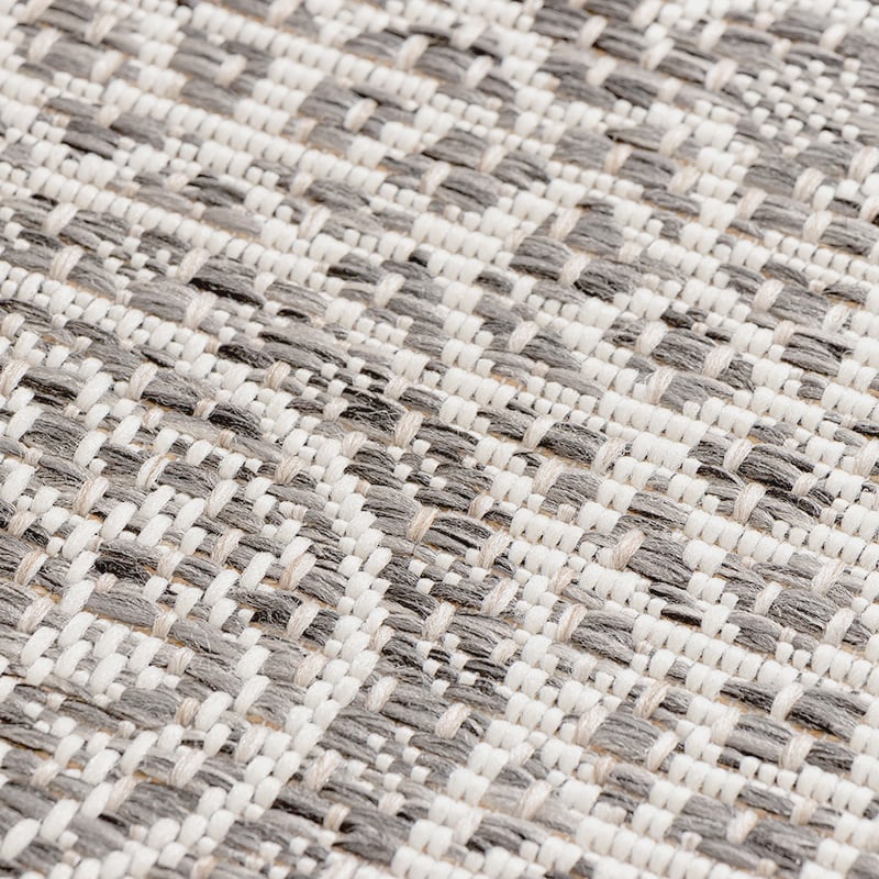 Round Outdoor Rug - Summer Azteca Light Grey