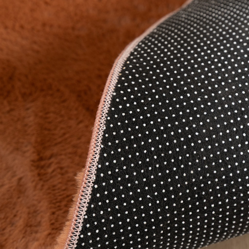 Round Low-Pile Rug – Cozy Terracotta