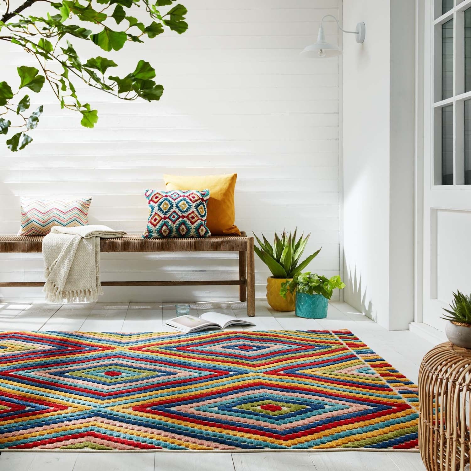 Indoor and Outdoor Rug - Bayo Diamond Multicolor