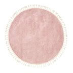 Round High Pile Rug - Lofty Fringe Pink