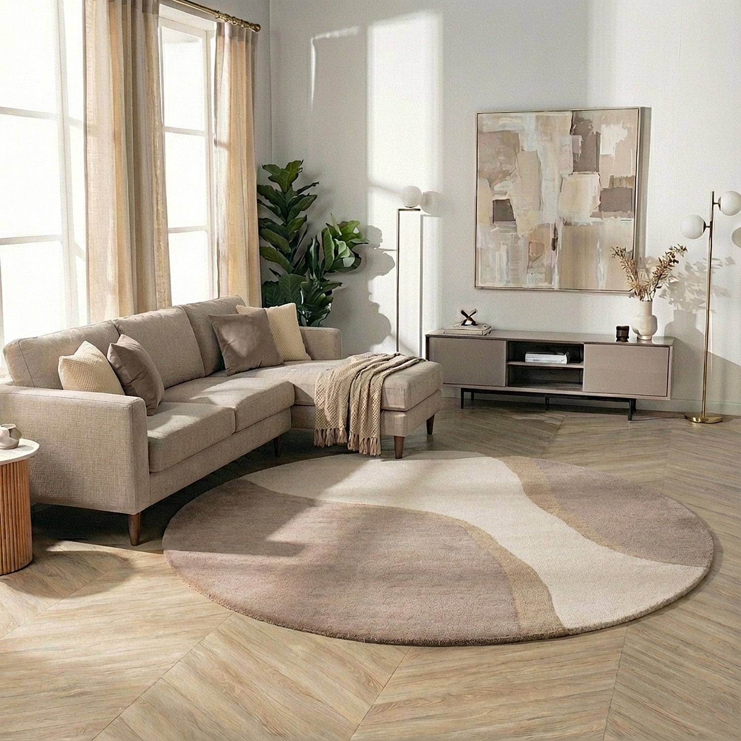 Round Wool Rug – Vienna Beige