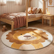 Round Washable Children’s Play Rug – Sammy Lion Brown