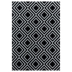 Modern floor rug - Streaky Square Black