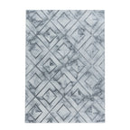 Modern floor rug - Marble Square Grey/Silver