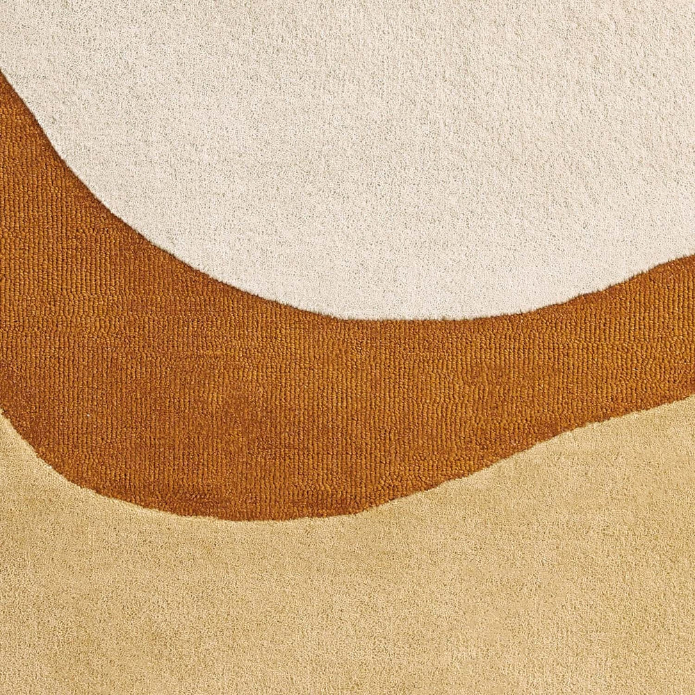 Wool floor rug - Organix Gold/Cream 510