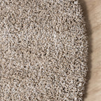 Round shaggy rug - Yves Taupe