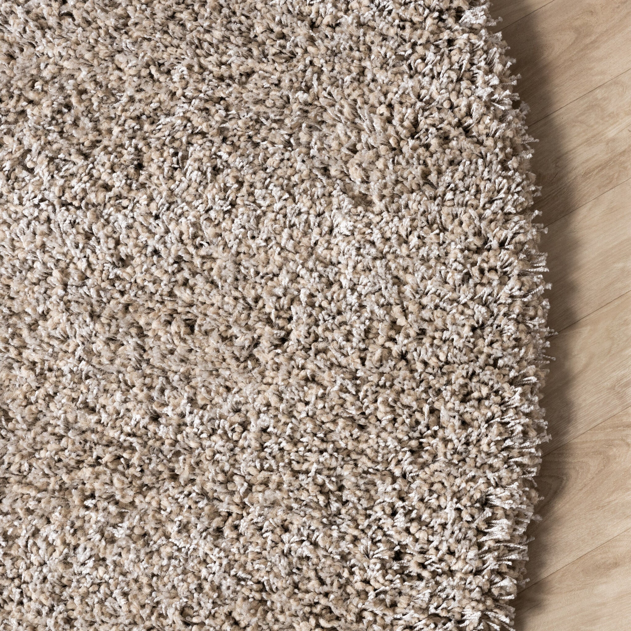 Round shaggy rug - Yves Taupe