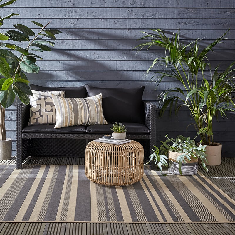 Retro Outdoor Rug - Floreno Noto Grey