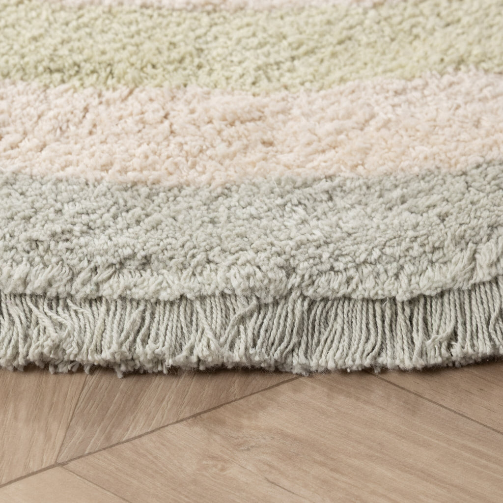 Oval washable children's rug - Milo Green