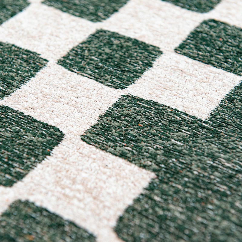 Retro floor rug - Chess Deep Green 9339