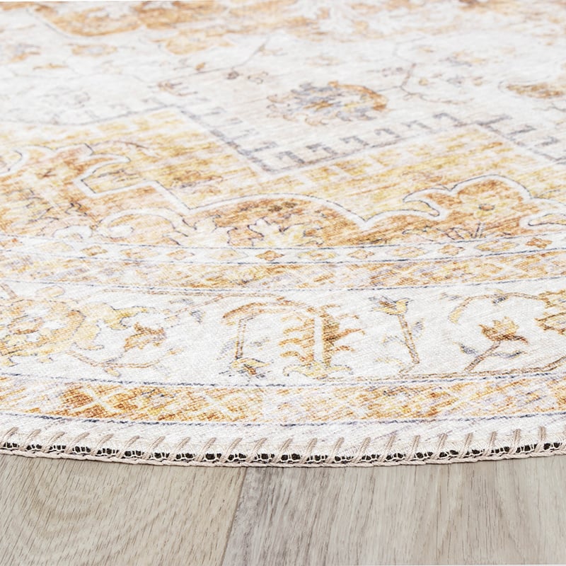 Round Vintage Rug - Lago Yellow