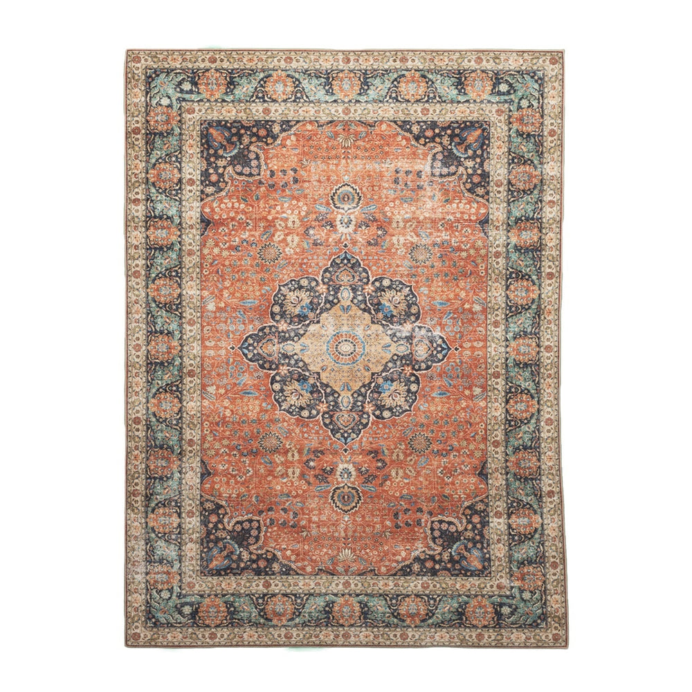 Indoor Outdoor Rug - Kairo Medallion Terra/Dark Blue