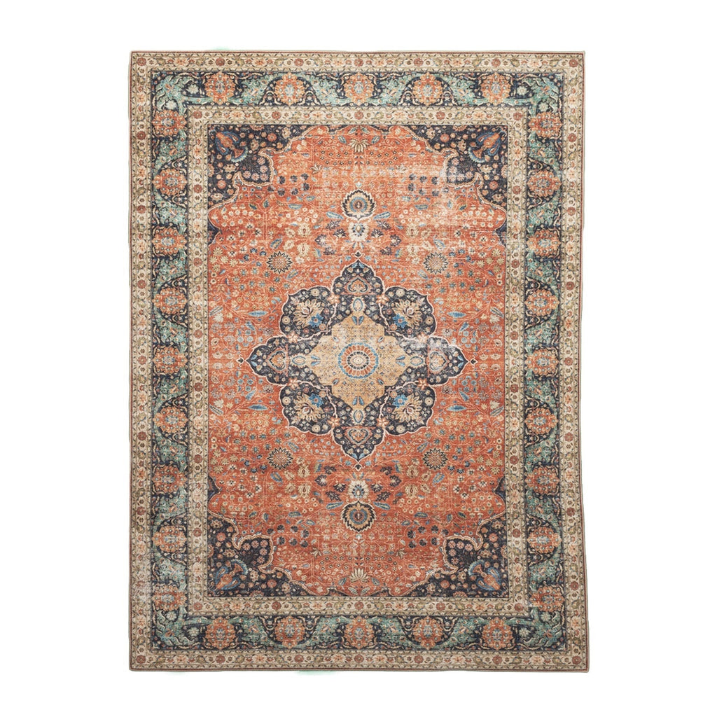 Indoor Outdoor Rug - Kairo Medallion Terra/Dark Blue