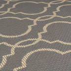 Round Outdoor Rug - Floreno Milan Anthracite/Beige