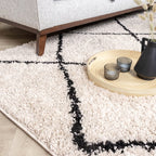 High Pile Rug - Sensa Lines Cream/Black