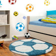 Round high pile floor rug - Fun Turquoise