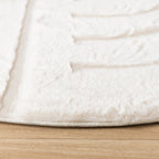 Round High Pile Rug - Carvy Curves Cream