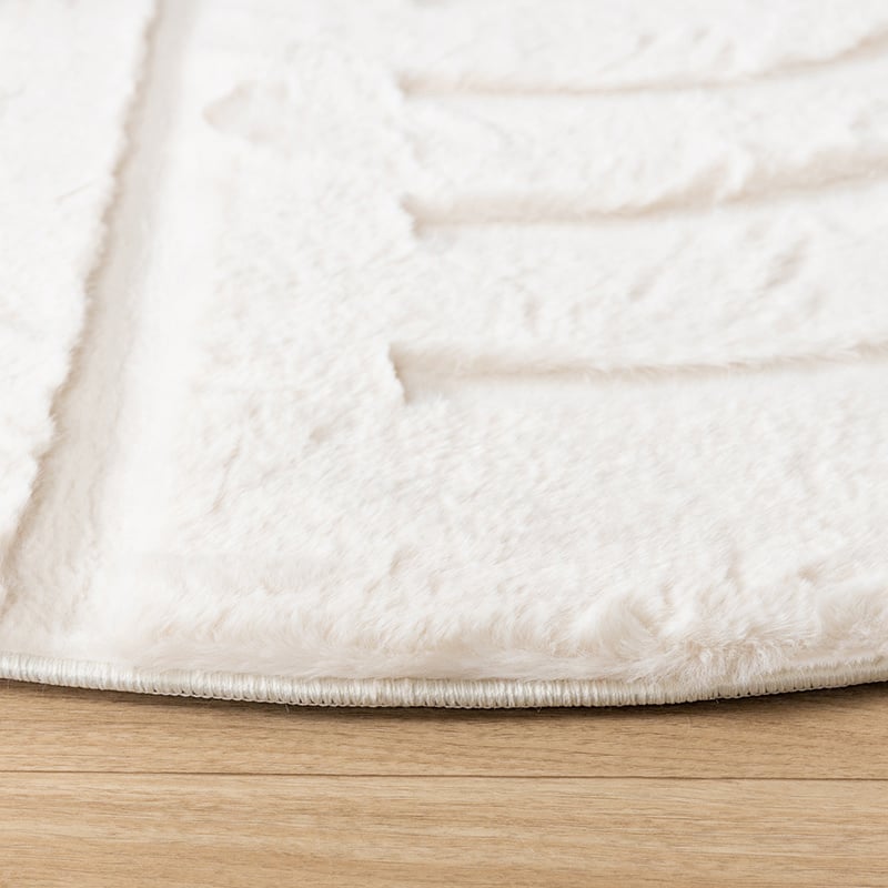Round High Pile Rug - Carvy Curves Cream