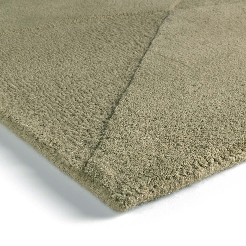 Modern wool floor rug - Fusion Green 730