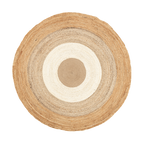 Round Jute Rug - Mirai Border White/Natural