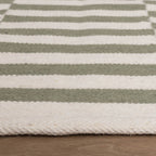 Striped Modern Rug - Dazzle Blocks Green/White