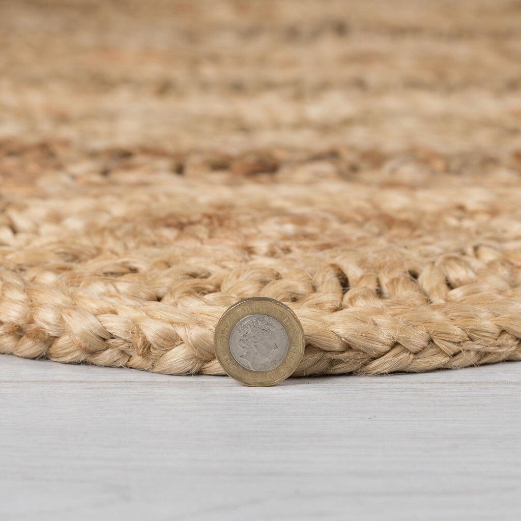 Round jute floor rug - Eduno Natural