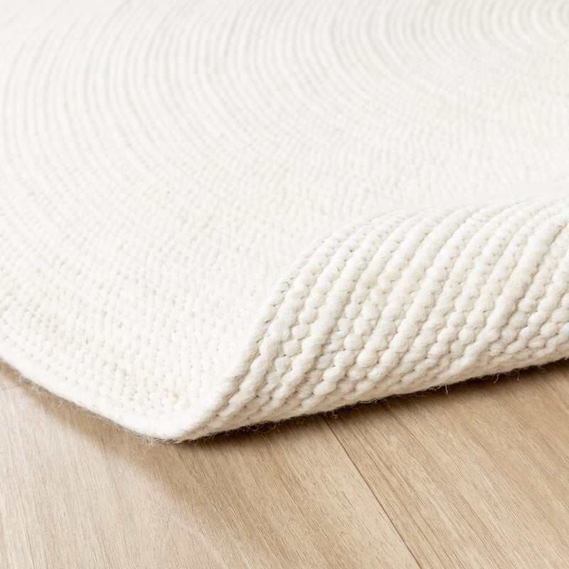 Round Wool Rug - Wise White
