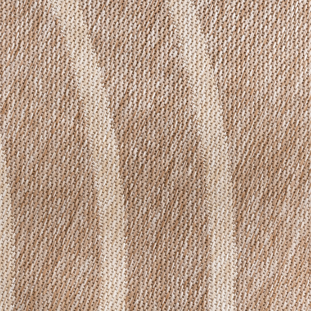 Round Indoor & Outdoor Rug - Sierra Curves Beige/Cream