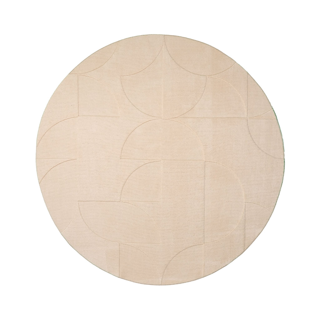 Round Scandinavian Rug - Charm Circles Beige