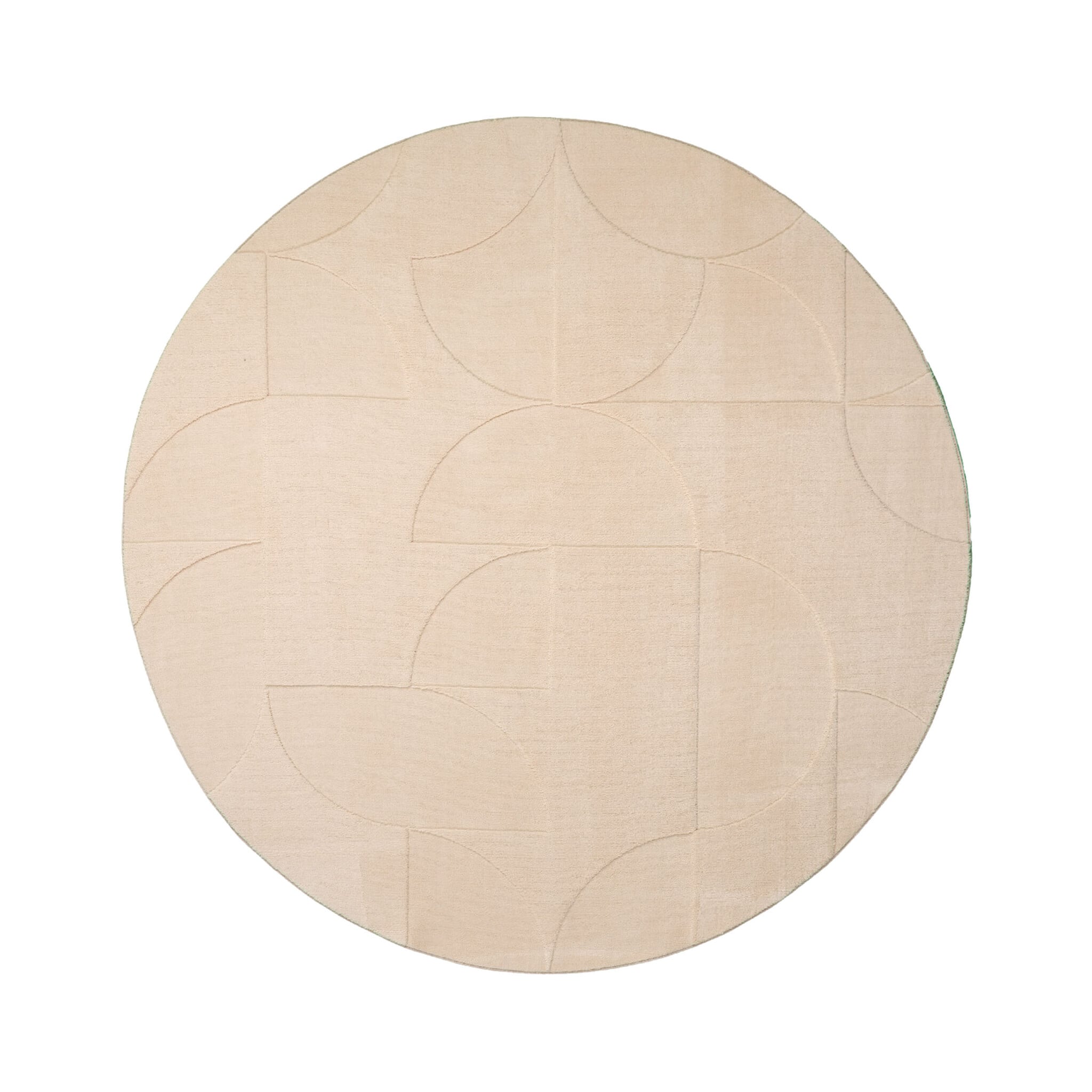 Round Scandinavian Rug - Charm Circles Beige