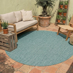 Round Outdoor Rug - Costa Turquoise