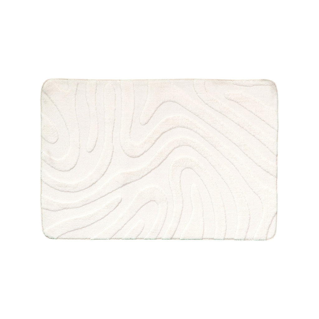 Bathroom Rug - Cassie Shapes White